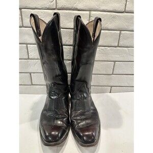 USA Olathe‎ Mens Size 9.0 E Burgundy Leather Cowboy Western Boots